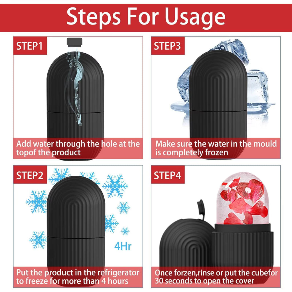 Ice Roller for Face & Eyes — Reusable Cooling Facial Massager for Puffiness, Stress & Morning Glow