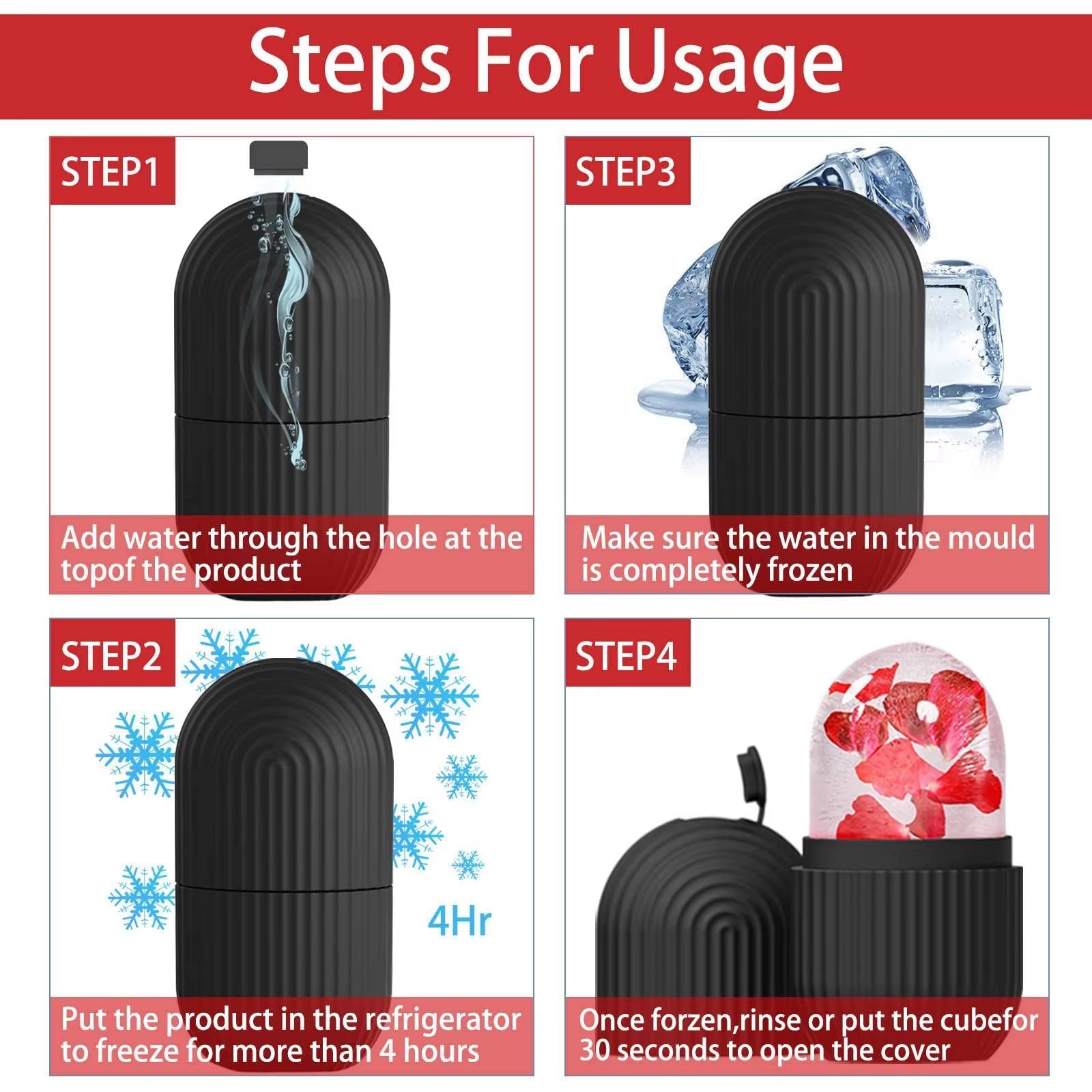 Ice Roller for Face & Eyes — Reusable Cooling Facial Massager for Puffiness, Stress & Morning Glow